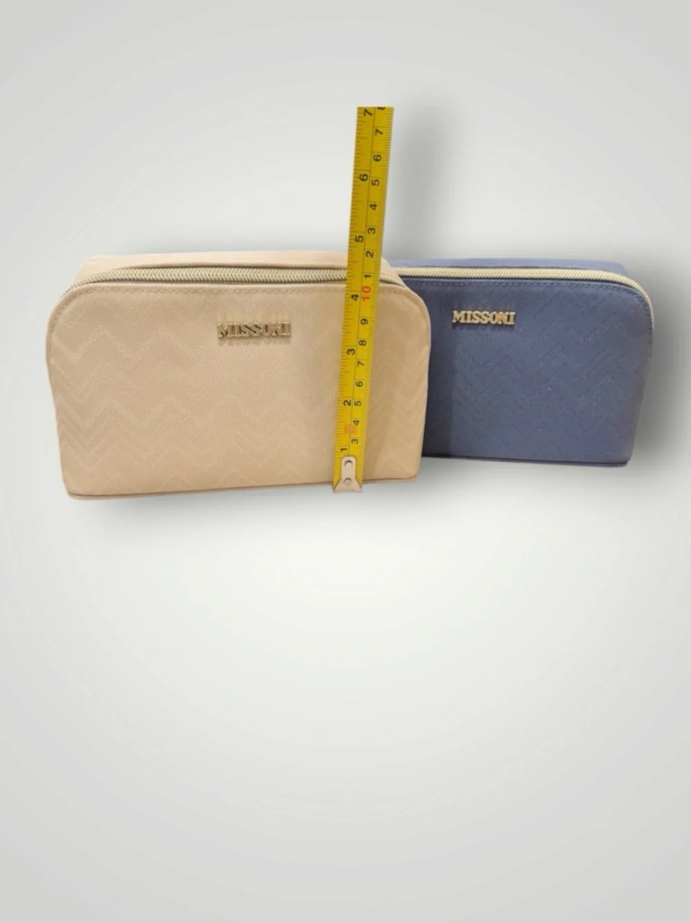 Missoni Delta One Travel Amenity Kit Bag Cream & Blue Set Of 2, New, Sealed